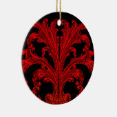 Uniek  vormig zwart ombre rood ontwerp keramisch ornament (Rechts)