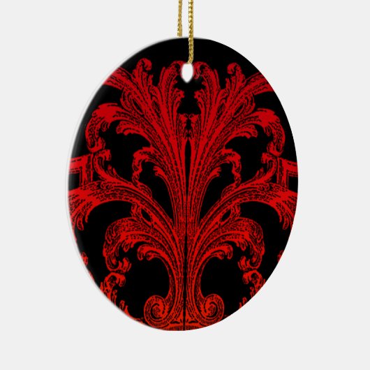 Uniek  vormig zwart ombre rood ontwerp keramisch ornament (Rechts)