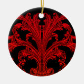 Uniek  vormig zwart ombre rood ontwerp keramisch ornament (Voorkant)