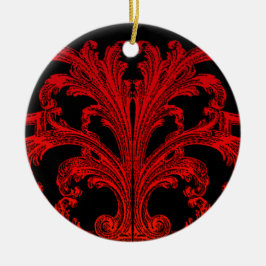 Uniek  vormig zwart ombre rood ontwerp keramisch ornament