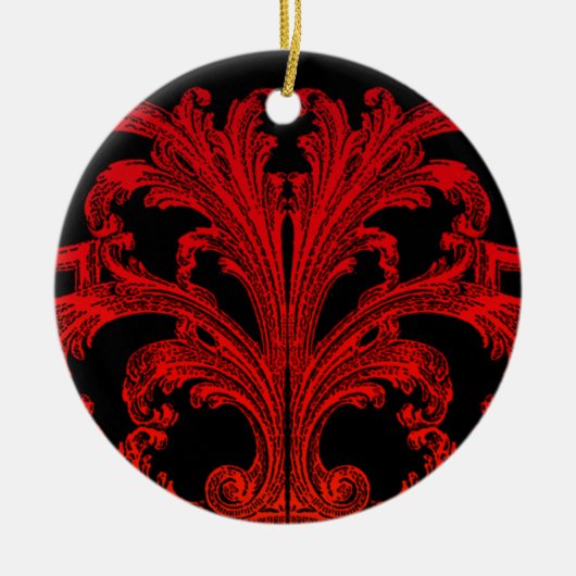 Uniek  vormig zwart ombre rood ontwerp keramisch ornament (Voorkant)
