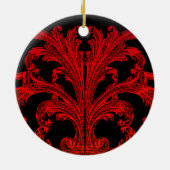 Uniek  vormig zwart ombre rood ontwerp keramisch ornament (Achterkant)