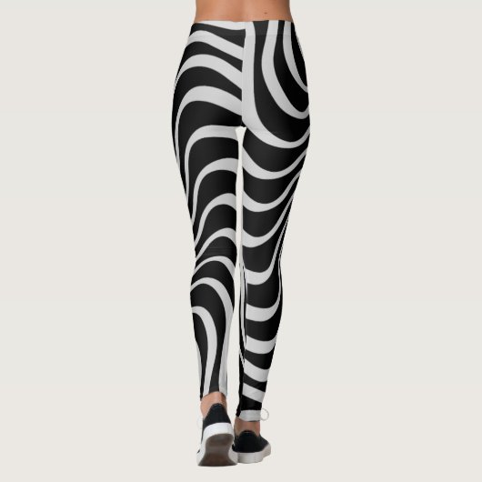 Uniek vormontwerp van een mooi zebrapatroon leggings (Achterkant)