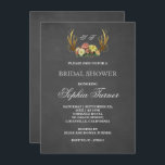 Uniek Vrijgezellenfeest van Floral-Chalkboard van  Kaart<br><div class="desc">Eenvoudig en elegant! Een Rustic Boho Decor-ontwerp,  met gouden folie-geweien die zijn voorzien van snaarverlichting,  bloemen (rozen) op een kartonachtergrond. Gebruik het gereedschap Aanpassen om uw gegevens toe te voegen. Voor meer trouwkantoorbenodigdheden,  alsjeblieft,  Rustic Embellish Antlers All Seasons Events collectie. Hulp nodig? Klik op Deze ontwerper hieronder vragen.</div>