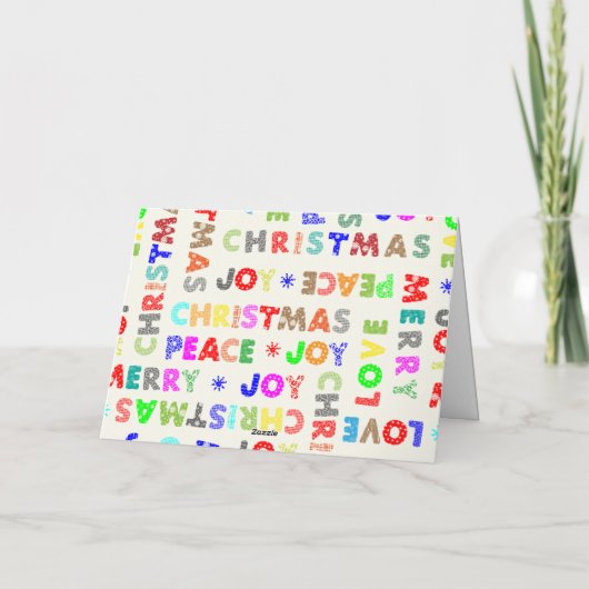 Uniek vrolijk en helder feestelijk kerstscript feestdagen kaart (Achterkant)