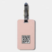 Uniek Vrouwelijk Roze Geometrisch Patroon QR Code Bagagelabel (Achterkant verticaal)