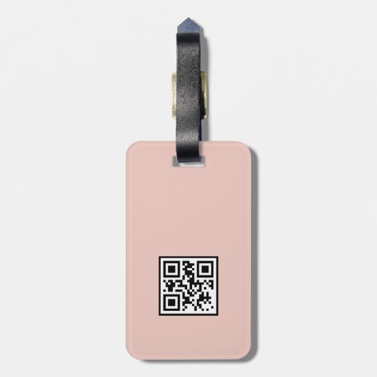 Uniek Vrouwelijk Roze Geometrisch Patroon QR Code Bagagelabel (Achterkant verticaal)