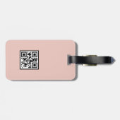 Uniek Vrouwelijk Roze Geometrisch Patroon QR Code Bagagelabel (Achterkant horizontaal)