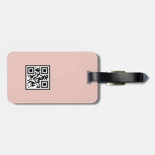 Uniek Vrouwelijk Roze Geometrisch Patroon QR Code Bagagelabel (Achterkant horizontaal)