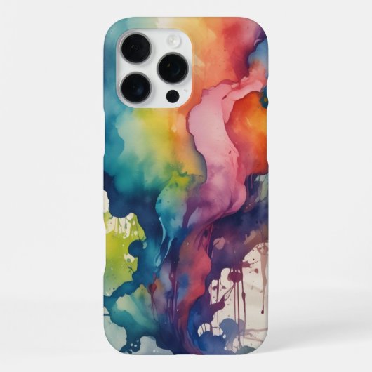 Uniek Waterverf design – ideaal voor kunstliefhebb iPhone Hoesje (Achterkant)