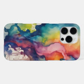 Uniek Waterverf design – ideaal voor kunstliefhebb iPhone Hoesje (Achterkant horizontaal)