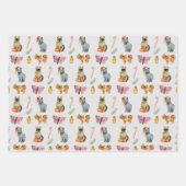 Uniek Waterverven Dierenpatroon Inpakpapier Vel (Voorkant)