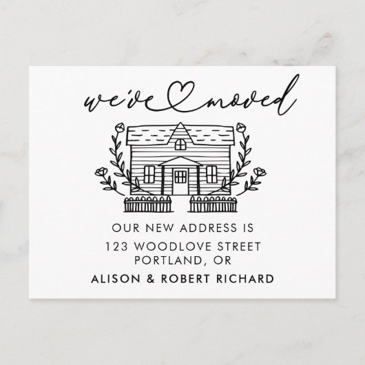 Uniek We hebben nieuwe adres verhuisaankondiging v Briefkaart (Voorkant)