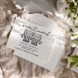 Uniek We hebben nieuwe adres verhuisaankondiging v Briefkaart