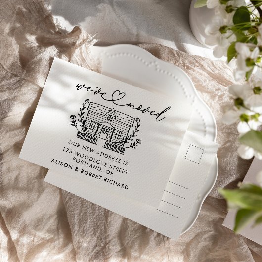 Uniek We hebben nieuwe adres verhuisaankondiging v Briefkaart