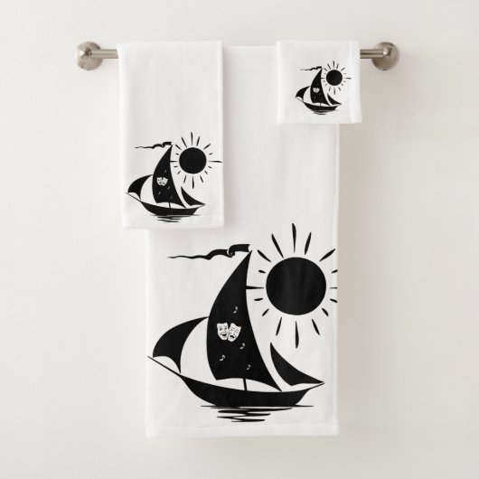 Uniek whimsical Theater Sailing Design Bad Handdoek (Insitu)