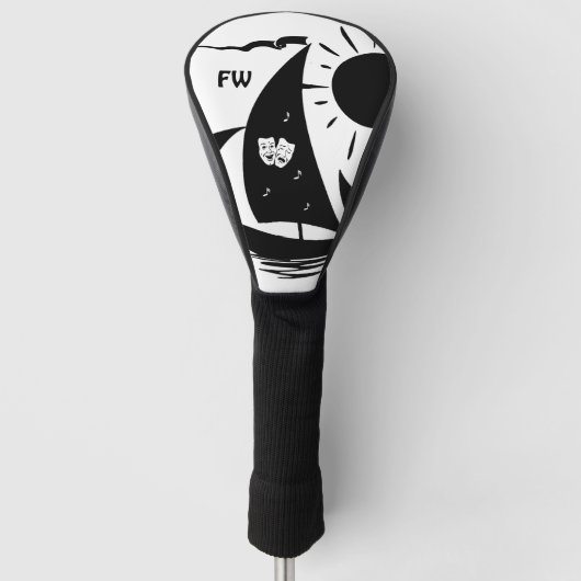 Uniek whimsical Theater Sailing Design Golfheadcover (Voorkant)