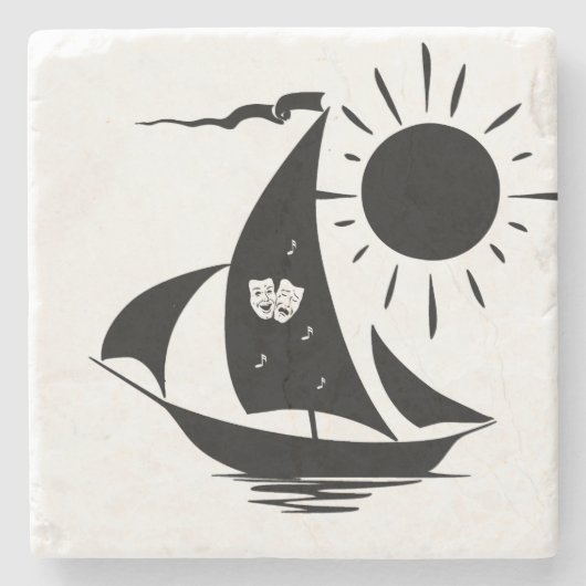 Uniek whimsical Theater Sailing Design Stenen Onderzetter (Voorkant)