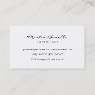Uniek whiteminimalistisch consultancyVisitekaartje Visitekaartje