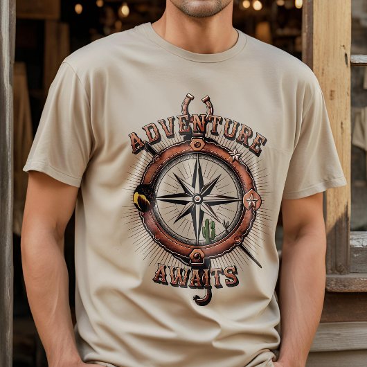 Uniek Wild West Kompas avontuur T-shirt