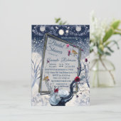 Uniek winter Ikabana feestelijk ontwerp Kaart (Staand voorkant)