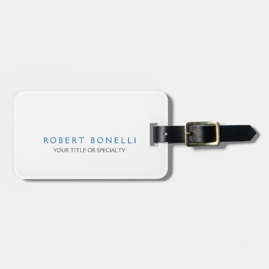 Uniek wit vierkant bagagelabel (Voorkant horizontaal)