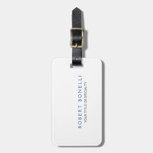 Uniek wit vierkant bagagelabel (Voorkant verticaal)