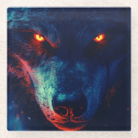 Uniek Wolf Onderzetter Glazen Onderzetter (Voorkant)