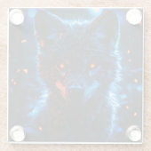 Uniek Wolf Onderzetter Glazen Onderzetter (Achterkant)