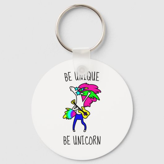 Uniek zijn Unicorn Button Sleutelhanger (Voorkant)