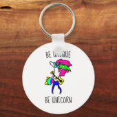 Uniek zijn Unicorn Button Sleutelhanger (Voorkant)