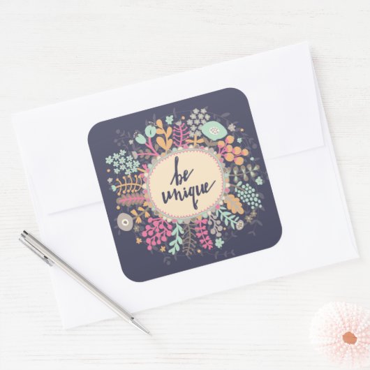 uniek zijn vierkante sticker (Envelop)