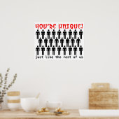 Uniek zoals wij Grappige Poster (Keuken)
