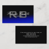 Uniek zwart blauw grijs monogram Visitekaartje (Voorkant / Achterkant)