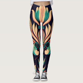 Uniek zwart bloemenpatroon leggings