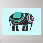 Uniek zwart  ellefant design, modern poster (Voorkant)