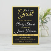 Uniek zwart en goud Baby shower Kaart (Staand voorkant)