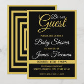 Uniek zwart en goud Baby shower Kaart (Voorkant / Achterkant)