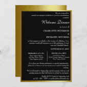 Uniek Zwart en Goud repetitie diner Kaart (Voorkant / Achterkant)