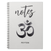 Uniek zwart getextureerd metaal OM Symbol Notitieb Notitieboek (Voorkant)