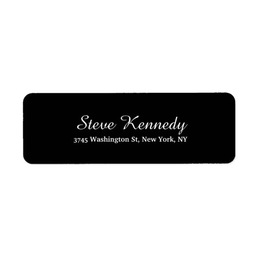 Uniek Zwart Klassiek Script Creative Plain Etiket (Voorkant)