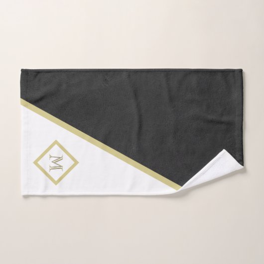 Uniek zwart leder Bekijk het witte, aangepaste mon Bad Handdoek (Handdoek)