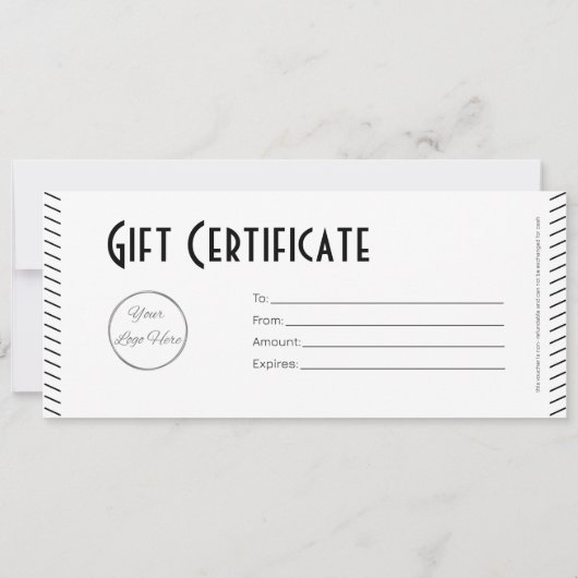 Uniek zwart logo barber shop cadeaubon (Achterkant)