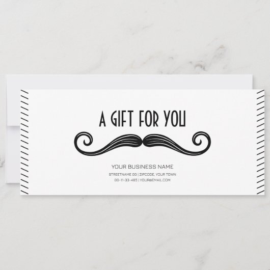 Uniek zwart logo barber shop cadeaubon (Voorkant)