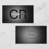 Uniek zwart monogram grijs Visitekaartje (Voorkant / Achterkant)