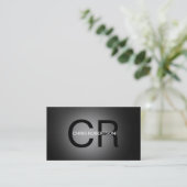 Uniek zwart monogram grijs Visitekaartje (Staand voorkant)