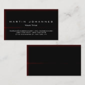 Uniek zwart rood gewoon visitekaartje (Voorkant / Achterkant)