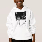 uniek zwart-wit afbeelding van sneeuwman (Voorkant)