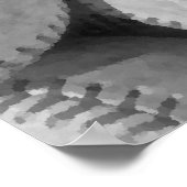 Uniek zwart-wit basisballetje poster (Hoek)