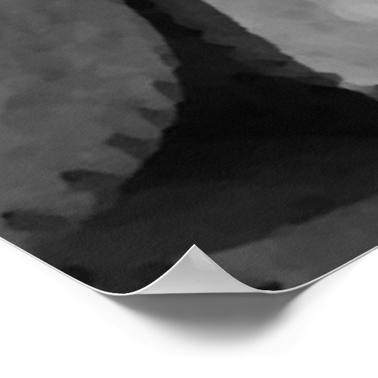 Uniek zwart-wit basisballetje poster (Hoek)